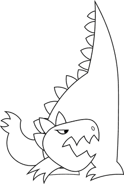 Godzilla Attack black and white clipart