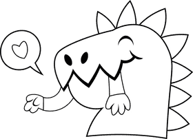 Godzilla Eat black and white clipart