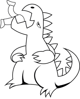 Godzilla Eat black and white clipart