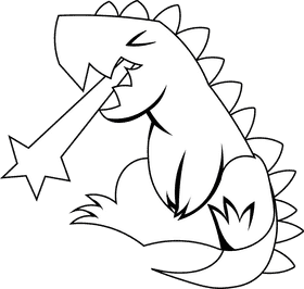 Godzilla Fire black and white clipart