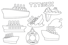 Titanic black and white vector
