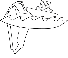 Titanic Iceberg black and white clipart