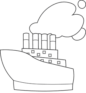 Titanic Smoke black and white clipart