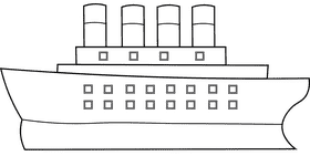 Titanic black and white clipart
