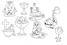 Baptism black and white vector