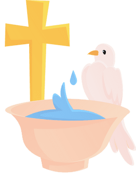 Baptism Bowl Pigeon clipart