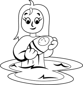 Baptism Epiphany black and white clipart