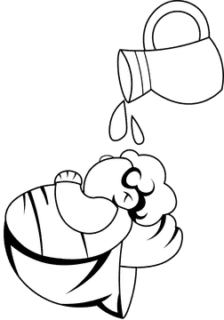 Baptism Epiphany black and white clipart