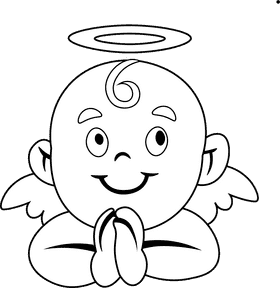 Baptism Newborn black and white clipart