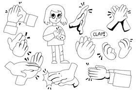 Clapping Hands black and white vector