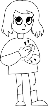 Clapping Hands Girl black and white clipart