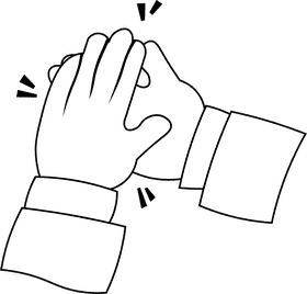 Clapping Hands black and white clipart