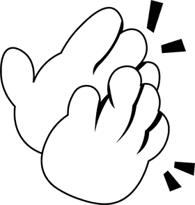 Clapping Hands black and white clipart