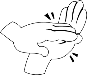Clapping Hands black and white clipart
