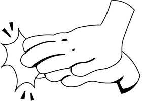 Clapping Hands black and white clipart