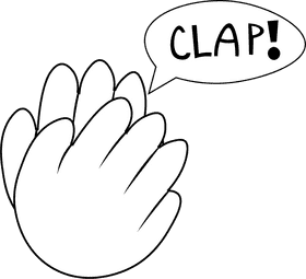 Clapping Hands black and white clipart