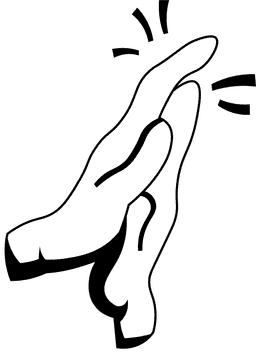 Clapping Hands black and white clipart