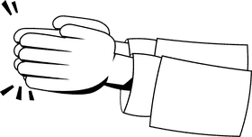 Clapping Hands black and white clipart