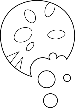 Cookie Monster Cookie black and white clipart