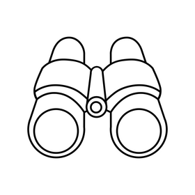 Binoculars drawing black and white clipart