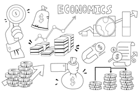 Economics black and white vector