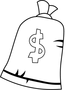 Economics Bag, money, dollars black and white clipart