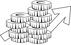 Economics Coins black and white clipart