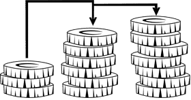 Economics Coins black and white clipart