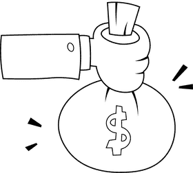 Economics Hand Bag black and white clipart