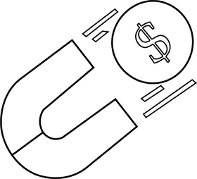 Economics Magnet black and white clipart