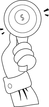 Economics Magnifier black and white clipart