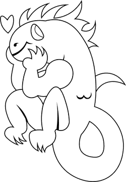 Iguana black and white clipart