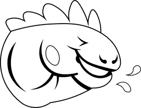 Iguana black and white clipart