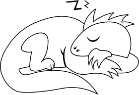 Iguana black and white clipart