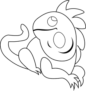 Iguana black and white clipart