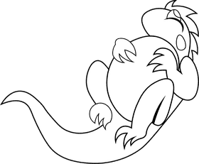 Iguana black and white clipart