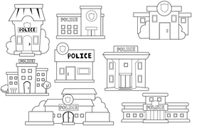 Police Station black and white vector