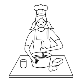 Baking drawing black and white clipart