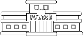 Police Station black and white clipart