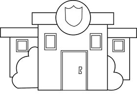Police Station black and white clipart