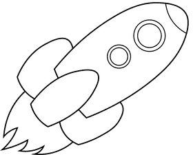 Rocket Ship black and white clipart