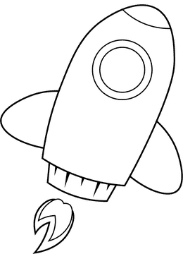 Rocket Ship black and white clipart