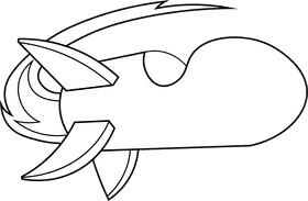 Rocket Ship black and white clipart