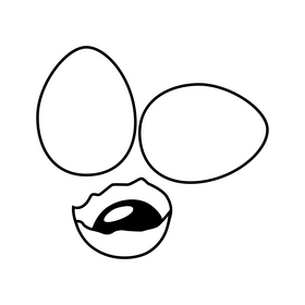 Eggs drawing black and white clipart