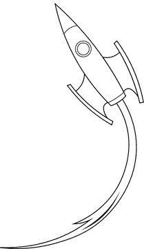 Rocket Ship black and white clipart