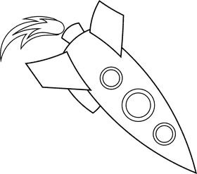 Rocket Ship black and white clipart