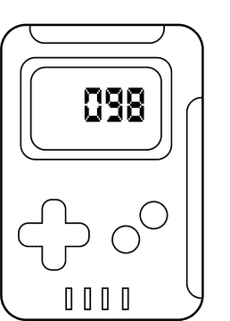 Video Game Gameboy black and white clipart