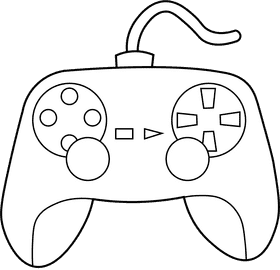 Video Game Gamepad black and white clipart