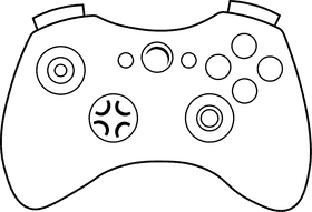 Video Game Gamepad black and white clipart