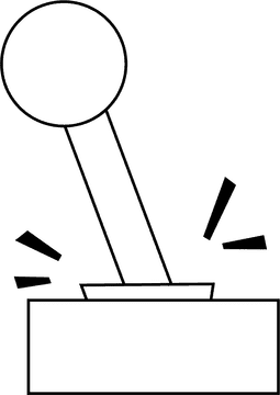 Video Game Joystick black and white clipart